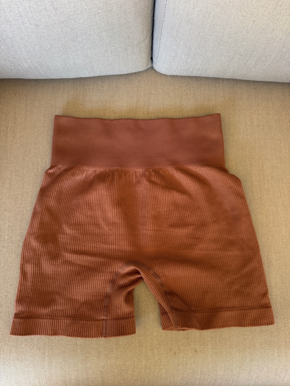 Caramel brown exercise, bike shorts size medium